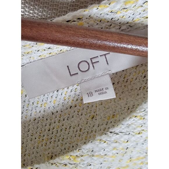 NWT Loft Plus Size 18 Yellow Tweed‎ Sleeveless Knee Length Dress Gold Button - Picture 3 of 7